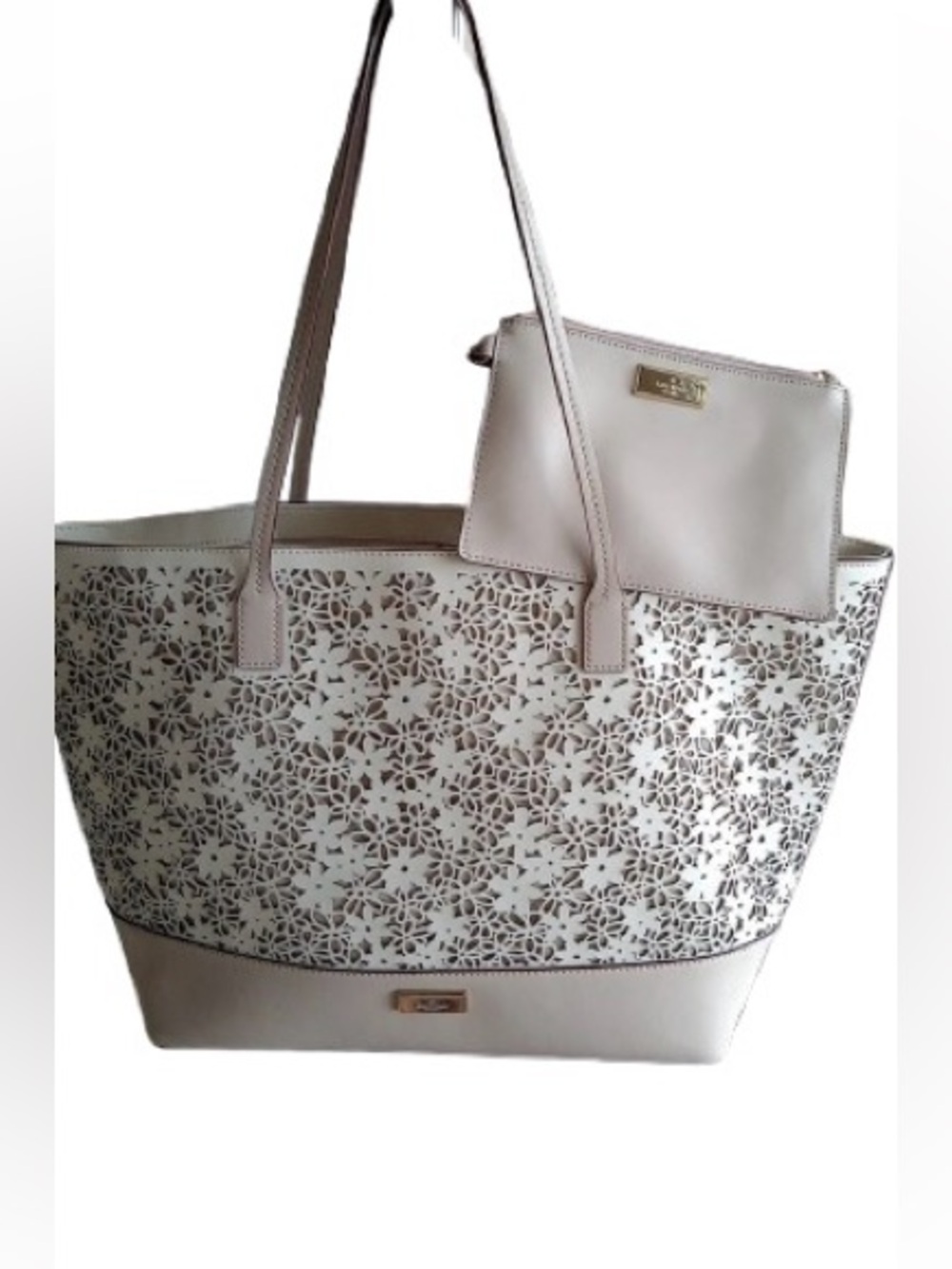 NWT KATE SPADE NY Purse Bradford Court Floral, White & Beige, Margareta Tote Bag